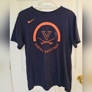 Nike UVA Virginia Basketball size M navy blue and orange short sleeve t-shirt